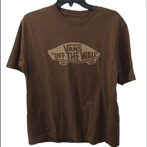 Vans Off The Wall Logo Graphic Tee Brown Skate Classic Fit Womens S